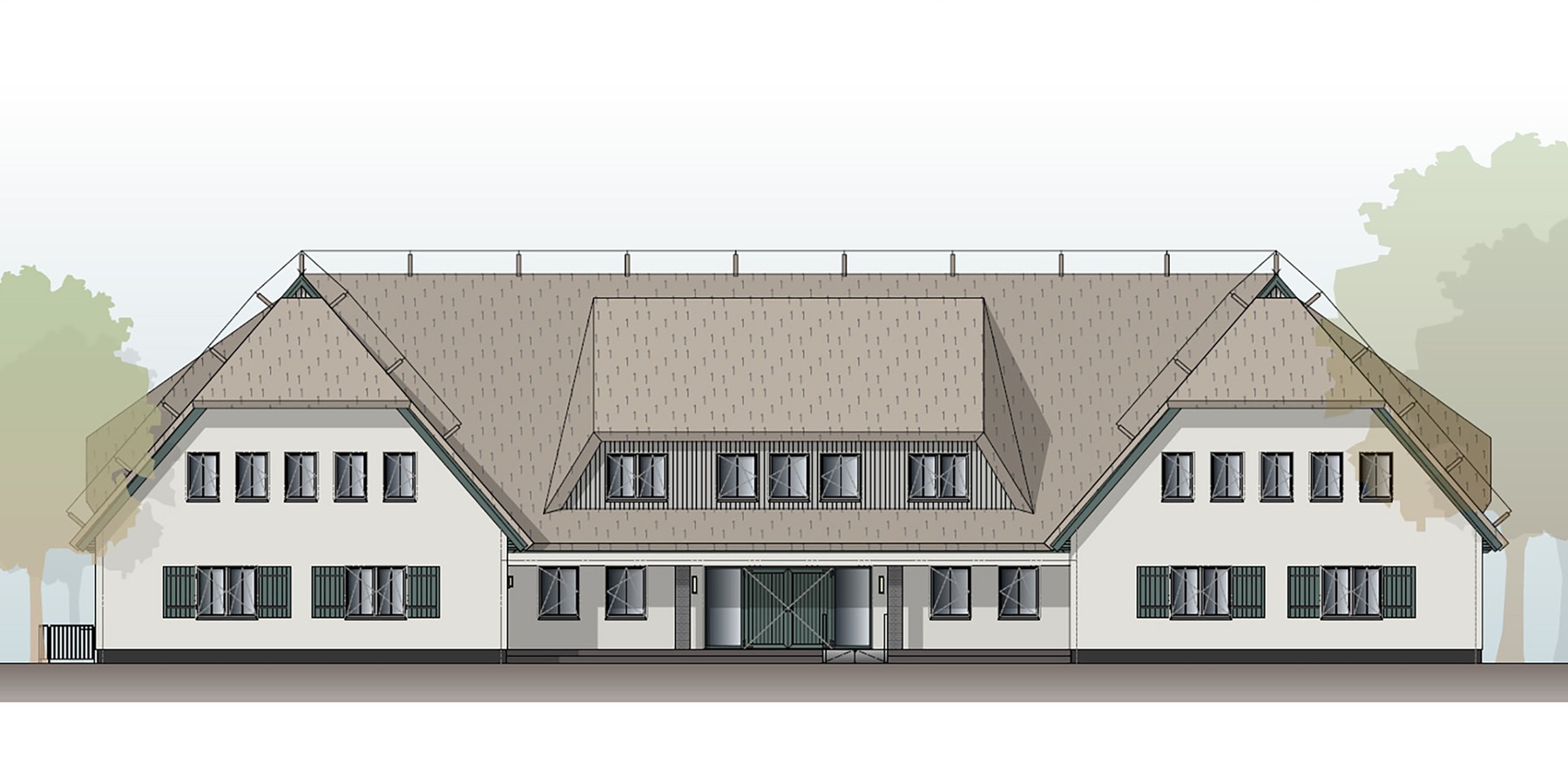 Ansicht Süd (Ausführungsplanung von 2022) © 2022 MPP GmbH Architekten + Ingenieure, Rostock