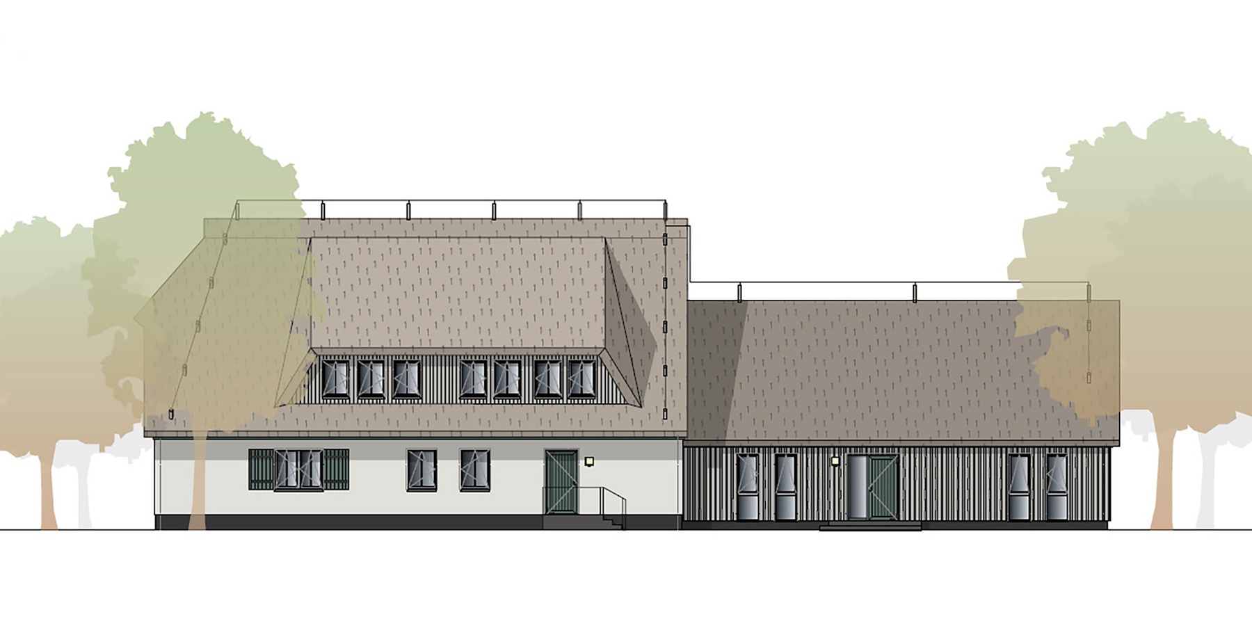 Ansicht Ost (Ausführungsplanung von 2022) © 2022 MPP GmbH Architekten + Ingenieure, Rostock