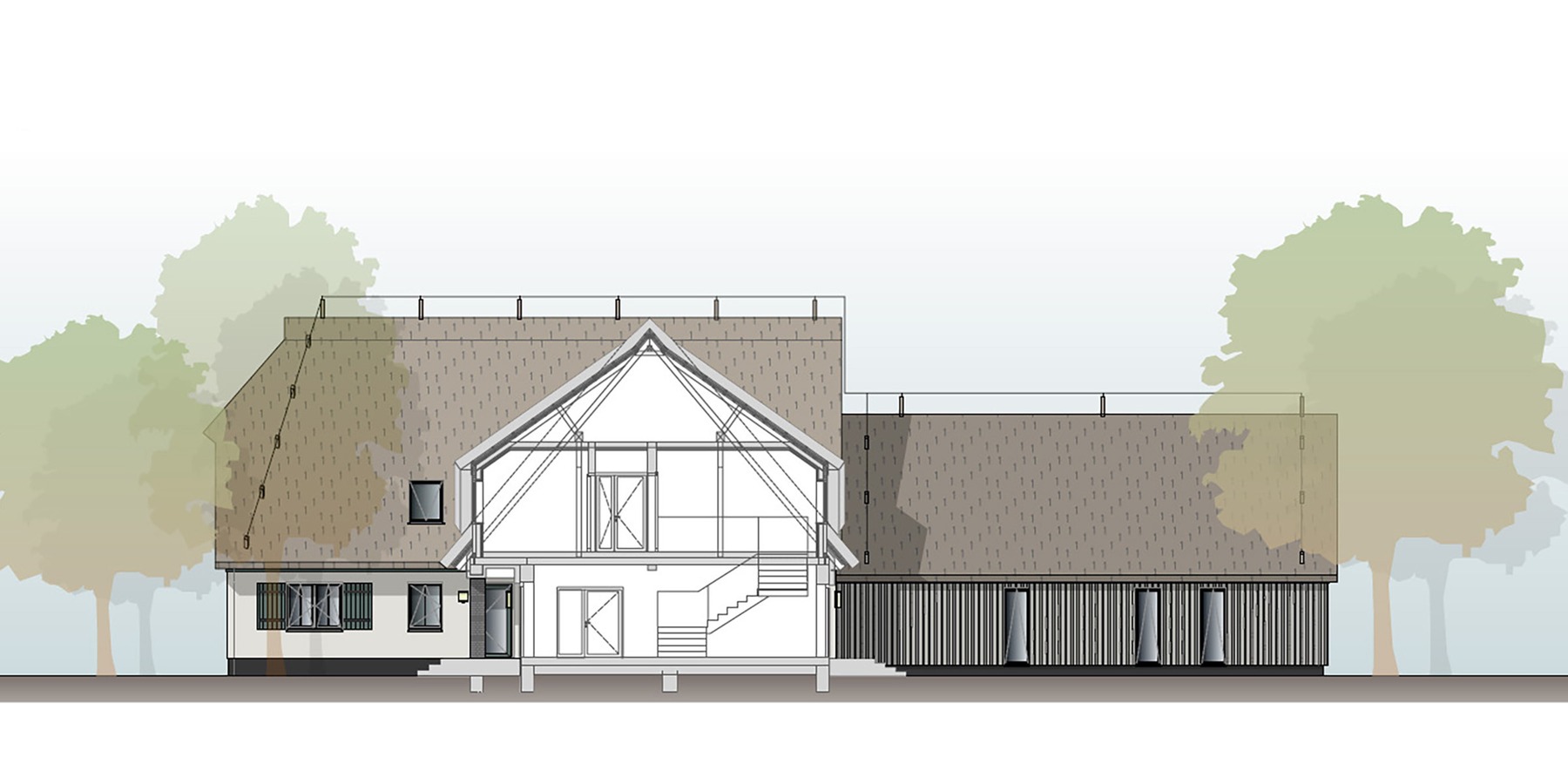 Ansicht Ost Mitteltrakt (Ausführungsplanung von 2022) © 2022 MPP GmbH Architekten + Ingenieure, Rostock