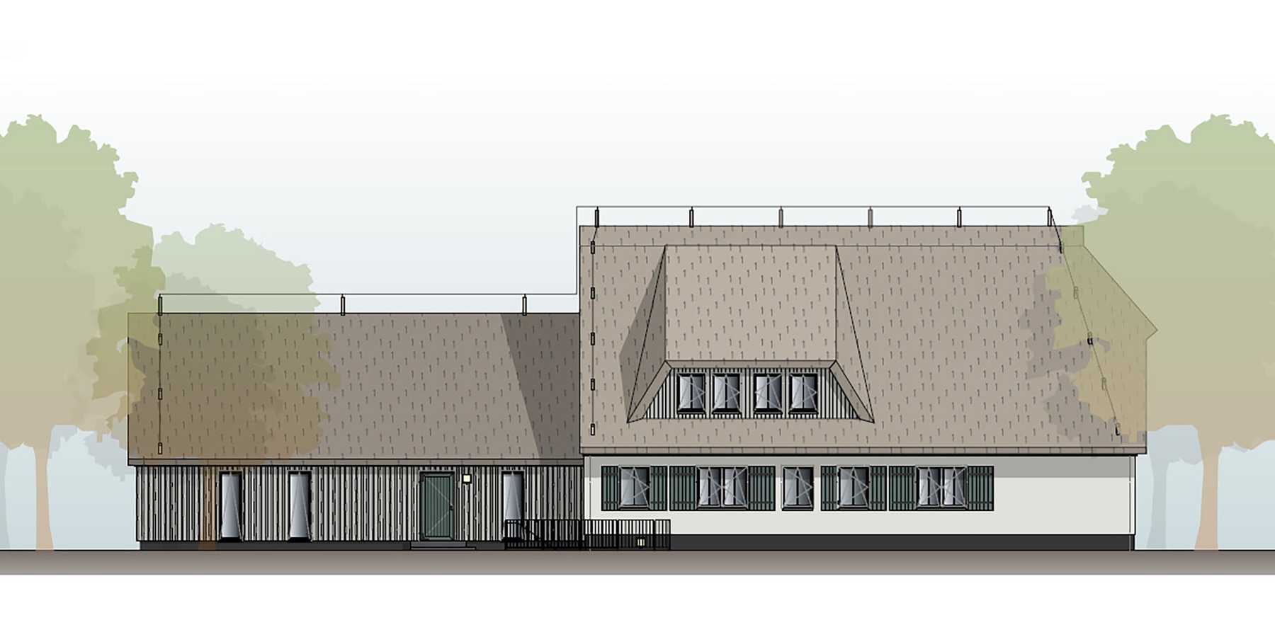 Ansicht West (Ausführungsplanung von 2022) © 2022 MPP GmbH Architekten + Ingenieure, Rostock