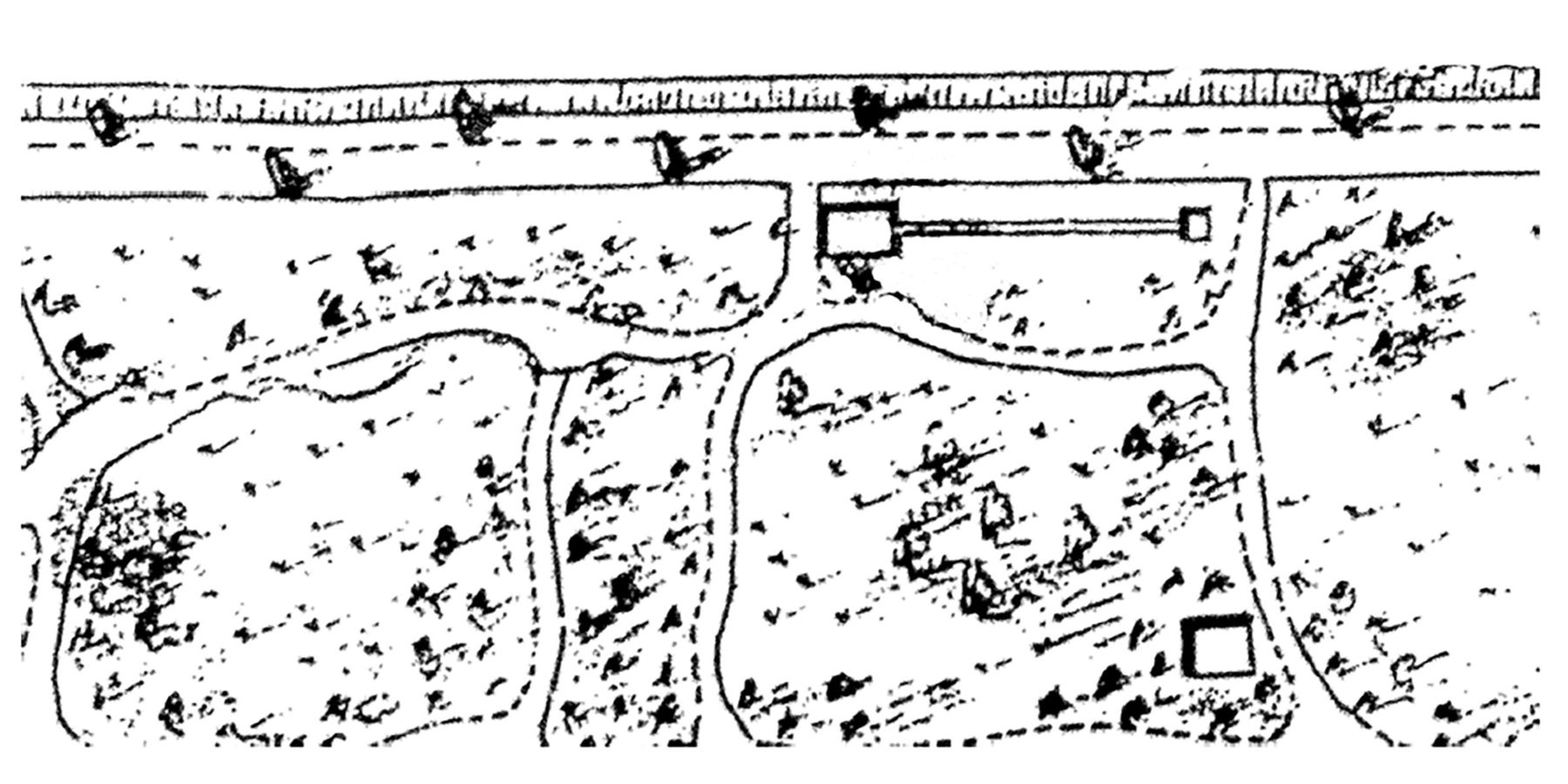 Lageplan als Federzeichnung von 1860 / 80 © 2023 SBL Schwerin