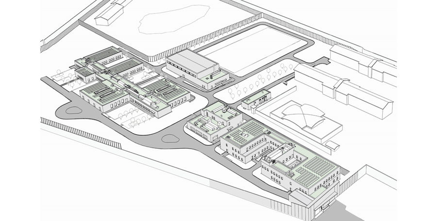 3D-Visualisierung der geplanten Neubauten © 2023 Schüßler-Plan Berlin
