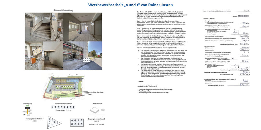 Wettbewerbsarbeit  0 und 1  von Rainer Justen © 2023 SBL Neubrandenburg