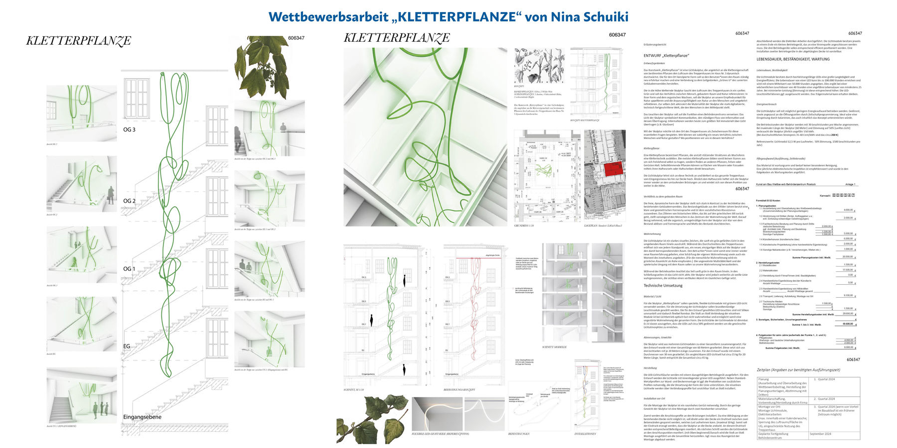 Wettbewerbsarbeit  KLETTERPFLANZE  von Nina Schuiki © 2023 SBL Neubrandenburg
