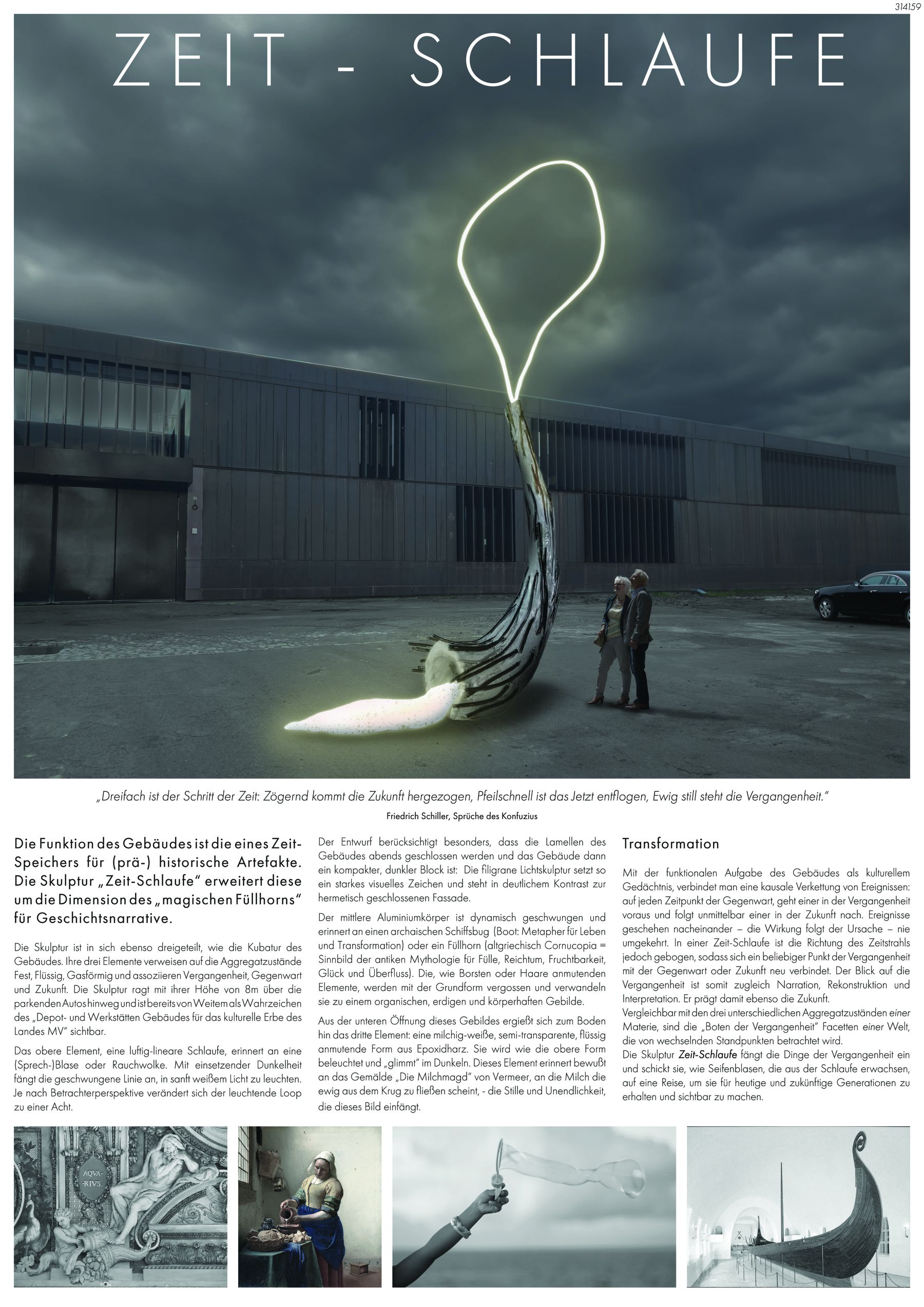 Wettbewerbsarbeit  Zeit-Schlaufe  von Anne Hille, Starkow © 2024 SBL Schwerin