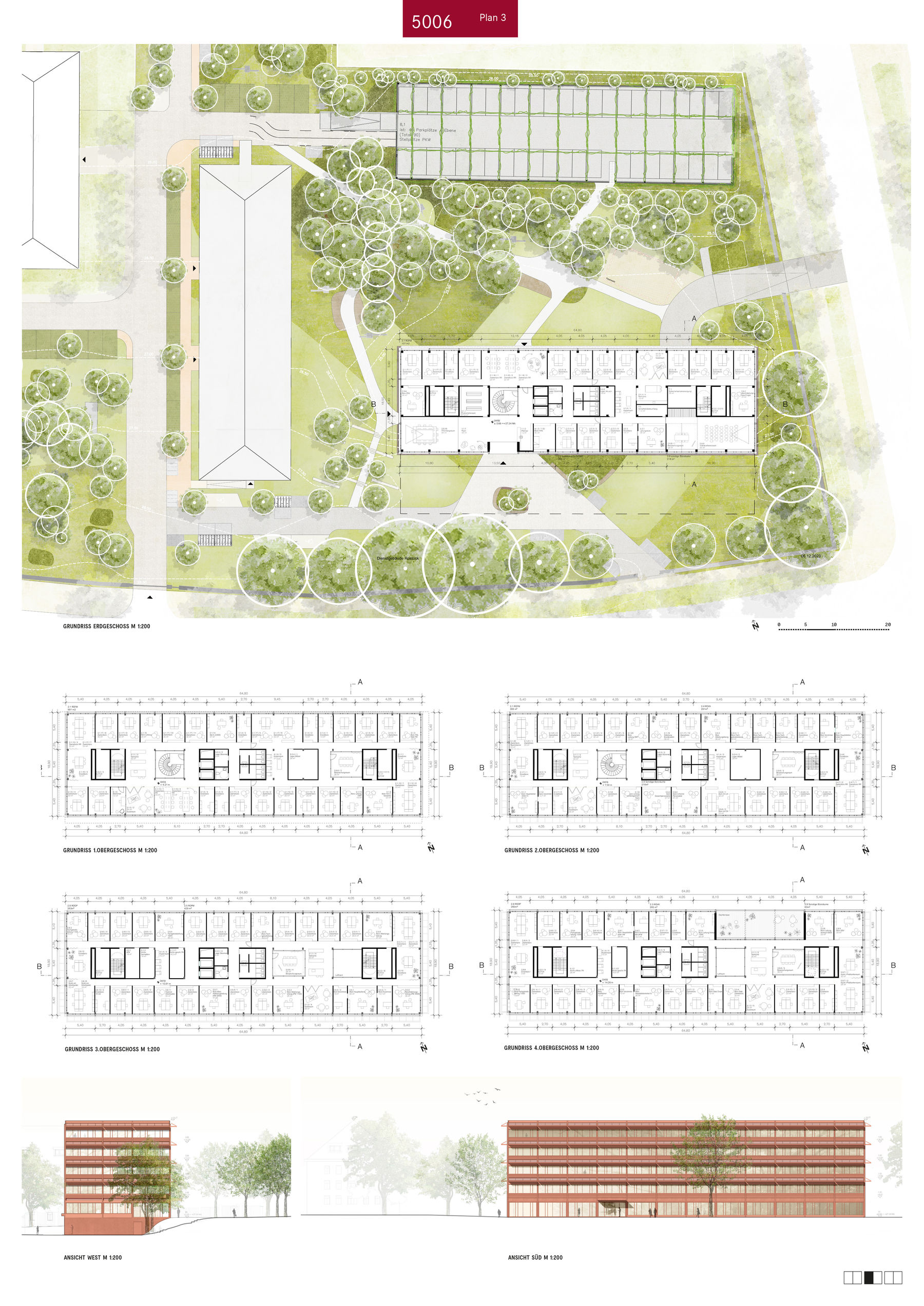 3. Preis: WGA ZT aus Wien mit Holzer Kobler Architekturen GmbH, Berlin mit Nolte | Gehrke Part. v. Landschaftsarchitekten mbB und Bauart TGA und Konstruktions GmbH   Co. KG © 2024 SBL Schwerin