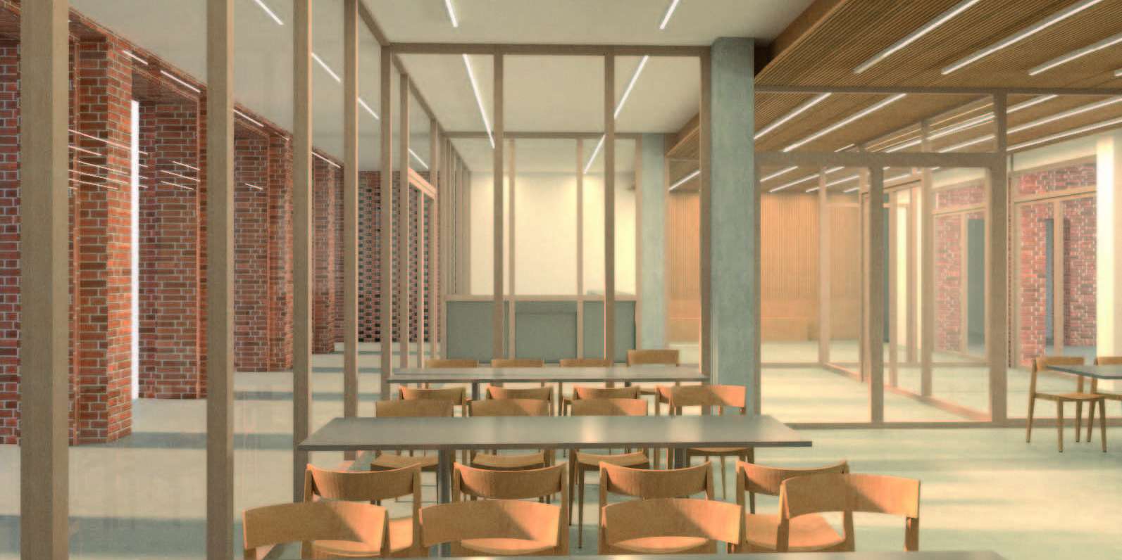 Computeranimation Cafeteria © 2024 Huber Staudt Architekten mbH, Berlin