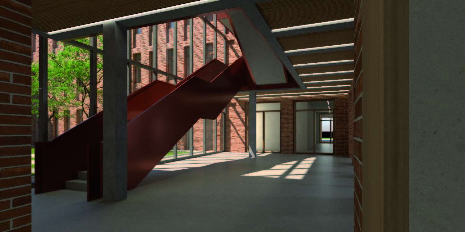 Computeranimation Haupttreppe Foyer © 2024 Huber Staudt Architekten mbH, Berlin