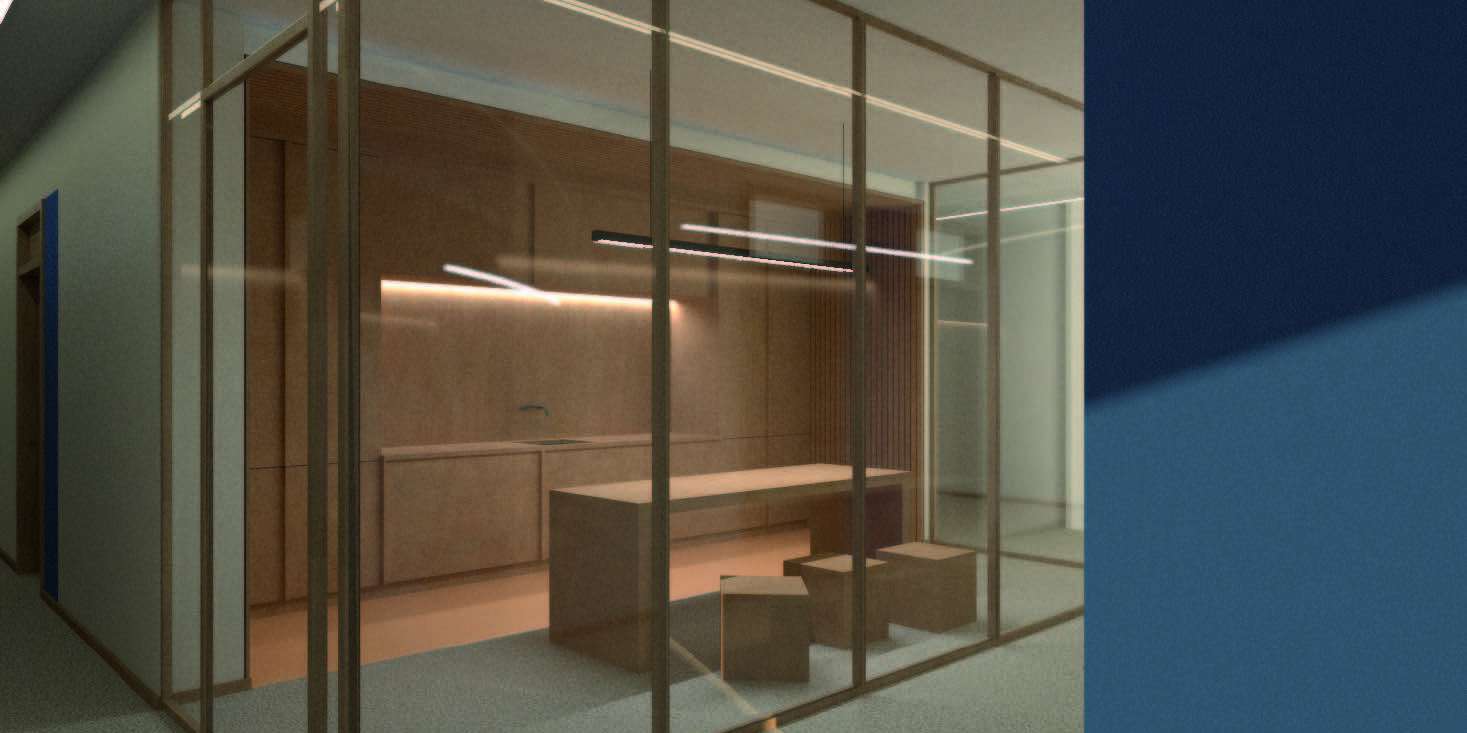 Computeranimation Teeküche © 2024 Huber Staudt Architekten mbH, Berlin