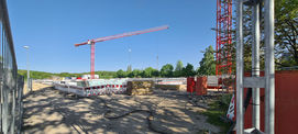 Blick auf die Baustelle des Neubaus Polizeizentrum Neubrandenburg. © 2024 Staatliches Bau- und Liegenschaftsamt Neubrandenburg