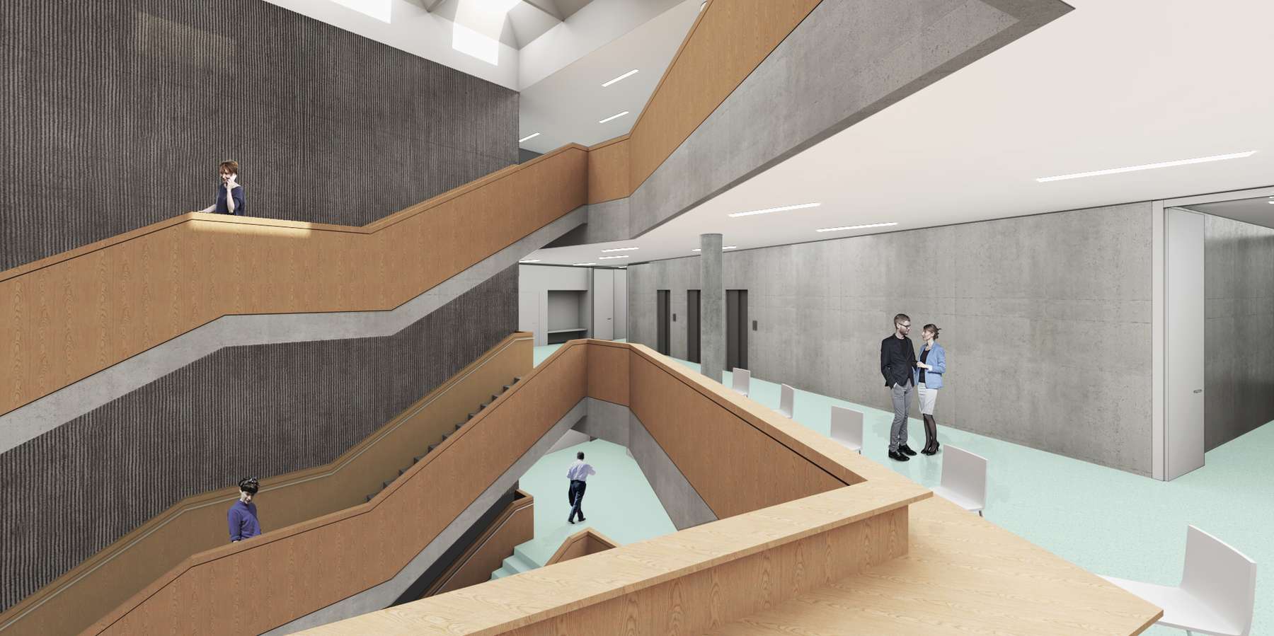 Blick in das Bibliothektsatrium © BHBVT Gesellschaft von Architekten mbH