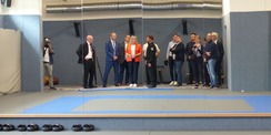 Während des Besichtigungsrundganges in der hochmodernen Trainingshalle © 2024 SBL Greifswald