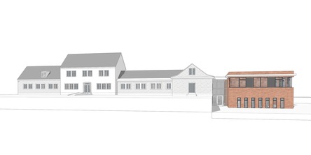 Ansicht Altbau + Neubau © 2024 Warnkross.Kartheus.Architekten.PartGmbB Stralsund