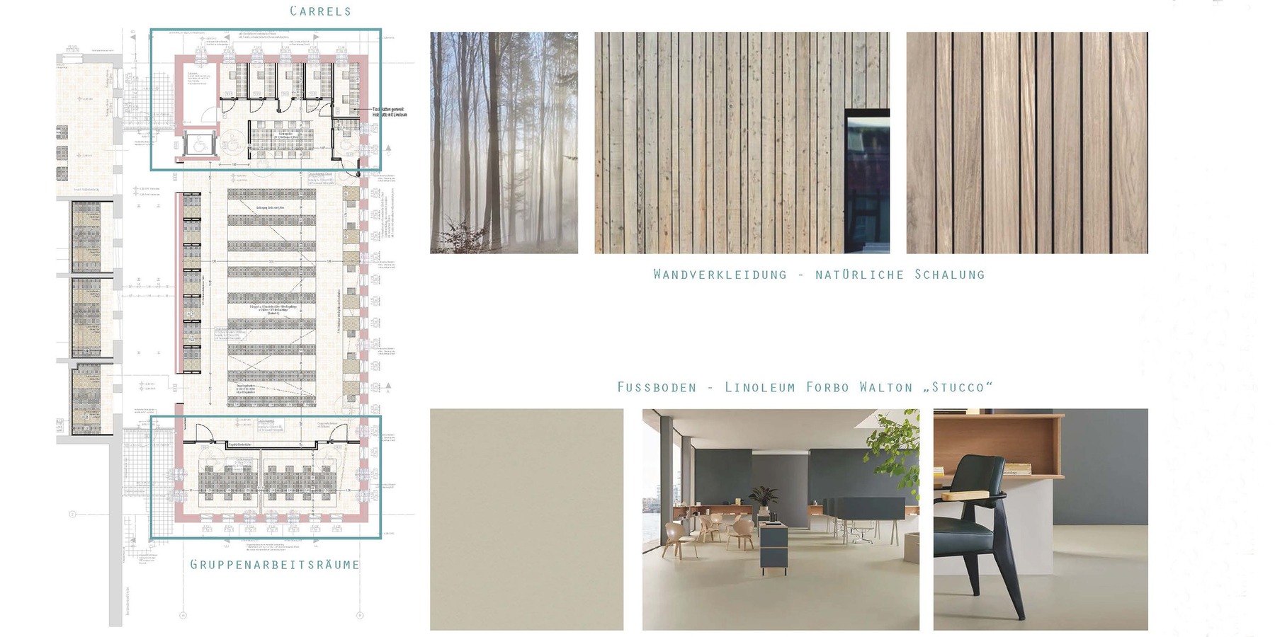 Auszug aus dem Materialkonzept des Architekten © 2024 Warnkross.Kartheus.Architekten.PartGmbB Stralsund