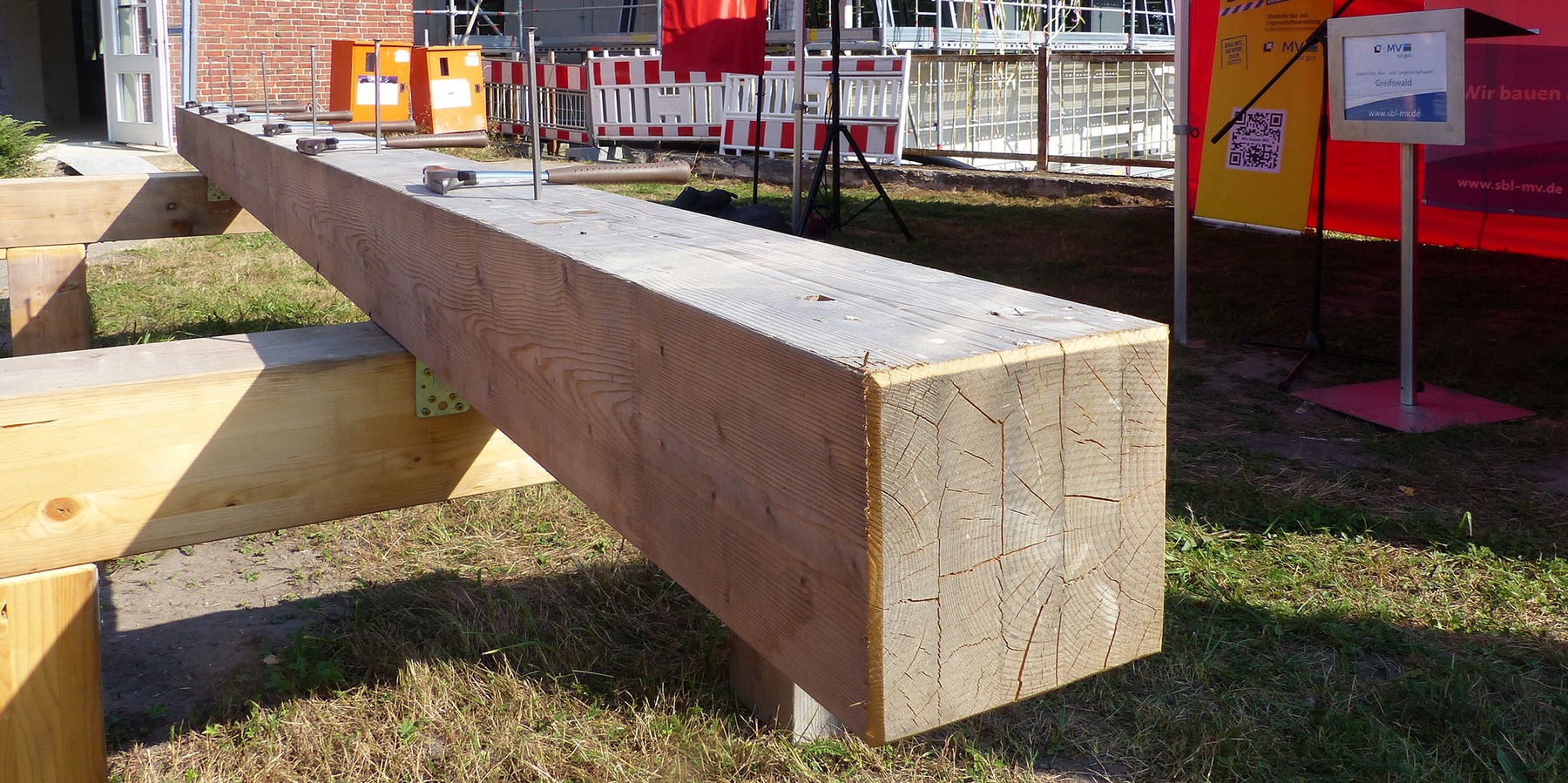 Die Vorbereitungen für den traditionellen Festakt sind abgeschlossen - das Richtfest kann beginnen © 2024 SBL Greifswald