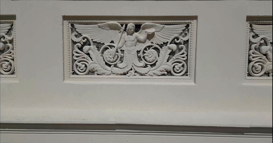 Zierelement aus Zinkguss mit Engel © 2024 Christian Hoffmann (sbl-mv / FM)