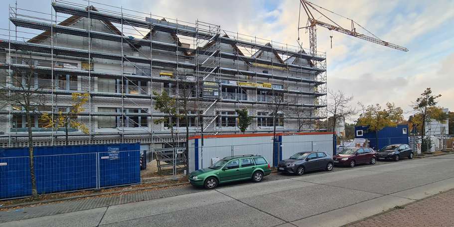 Die Fassade wird verklinkert. © 2024 Staatliches Bau- und Liegenschaftsamt Neubrandenburg