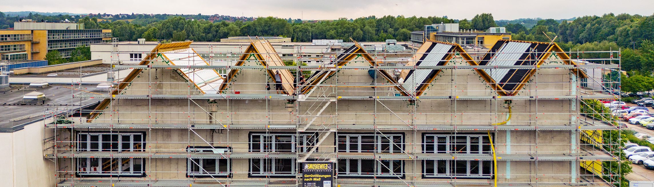 Bauarbeiten am Erweiterungsbau der Bibliothek laufen auf Hochtouren ©2024 Christian Hoffmann (SBL-MV / Finanzministerium MV)