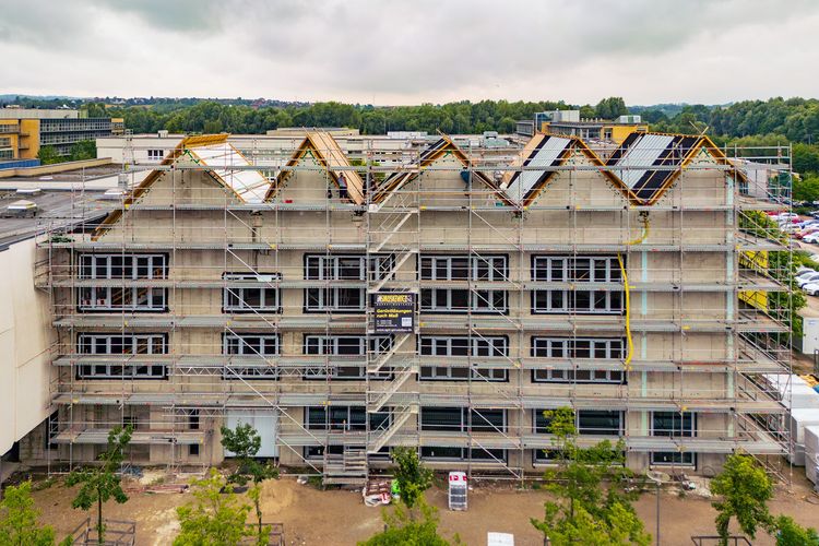 Bauarbeiten am Erweiterungsbau der Bibliothek laufen auf Hochtouren ©2024 Christian Hoffmann (SBL-MV / Finanzministerium MV)