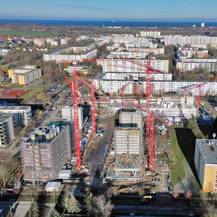 Mit Ostseeblick: Blick über die Baustelle Richtung Norden. © 2024 Christian Hoffmann (sbl-mv / FM)