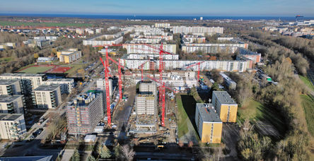 Mit Ostseeblick: Blick über die Baustelle Richtung Norden. © 2024 Christian Hoffmann (sbl-mv / FM)