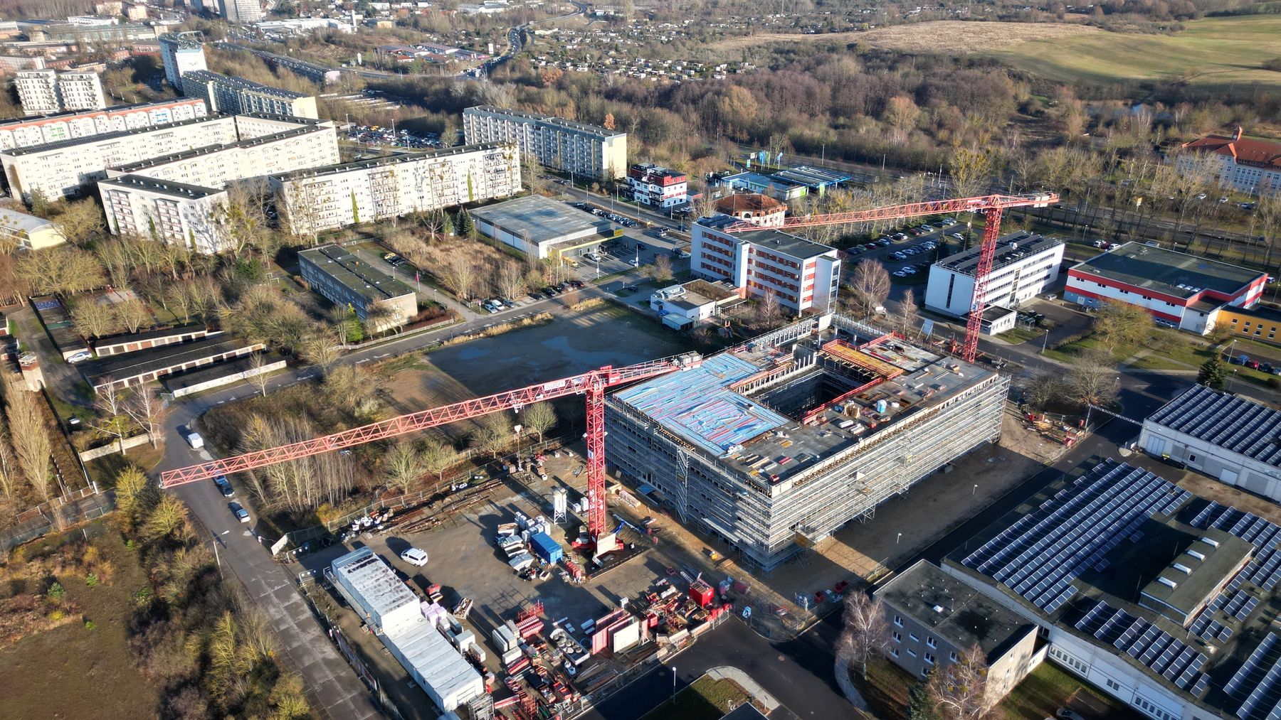 Blick auf die Baustelle im Dezember 2024 © 2024 Christian Hoffmann (SBL-MV / Finanzministerium MV)
