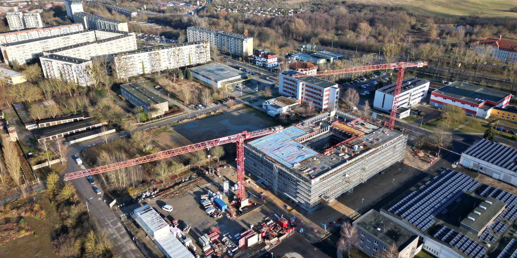 Blick auf die Baustelle im Dezember 2024 © 2024 Christian Hoffmann (SBL-MV / Finanzministerium MV)