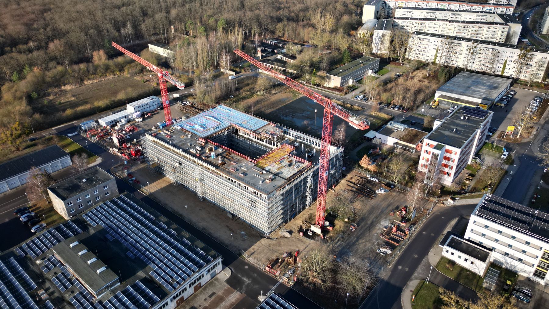 Blick auf die Baustelle im Dezember 2024 © 2024 Christian Hoffmann (SBL-MV / Finanzministerium MV)