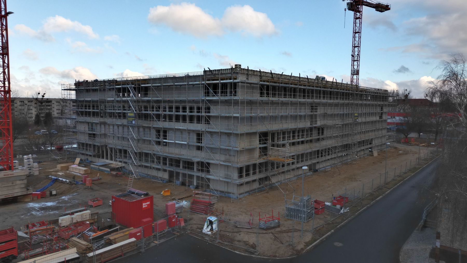 Blick auf die Baustelle im Dezember 2024 © 2024 Christian Hoffmann (SBL-MV / Finanzministerium MV)