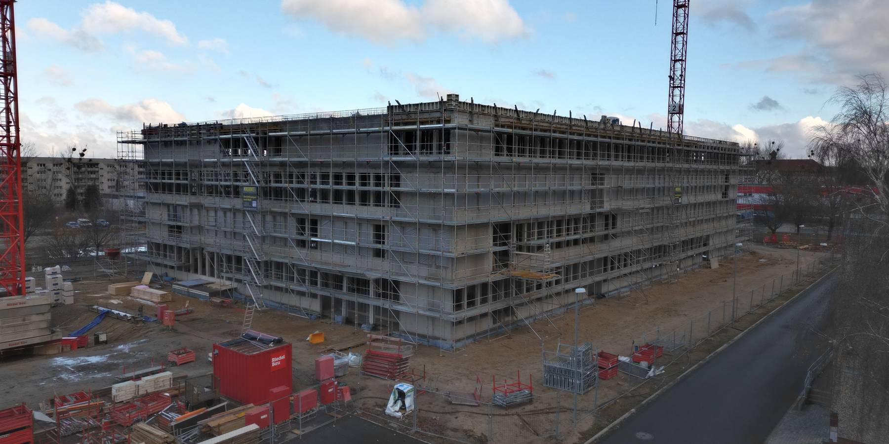 Blick auf die Baustelle im Dezember 2024 © 2024 Christian Hoffmann (SBL-MV / Finanzministerium MV)