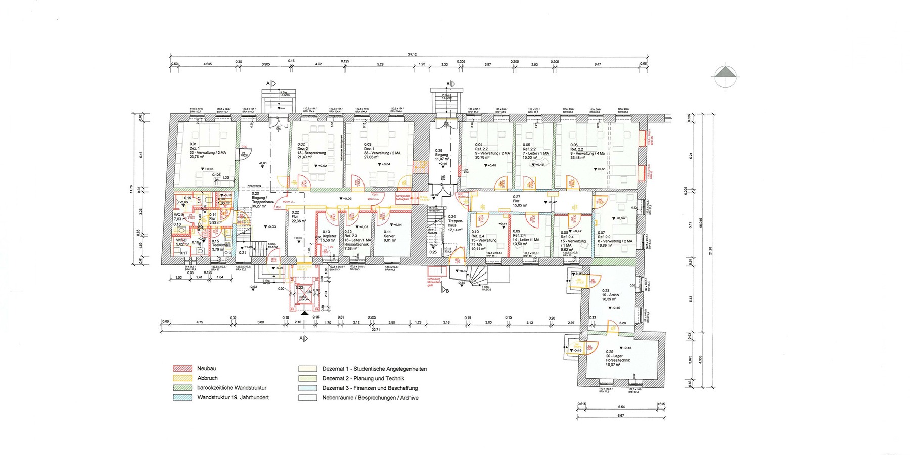 Grundriss Erdgeschoss mit zukünftiger Nutzung © 2021 Kottke Architekten