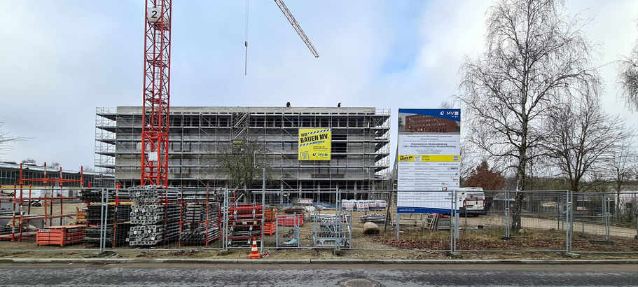 Blick auf die Baustelle im Februar 2025 © 2025 SBL Neubrandenburg
