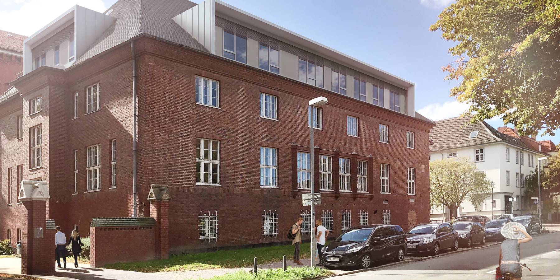 Ansicht der künftigen Juristischen Fakultät von der Ulmenstraße © 2025 SBL Rostock