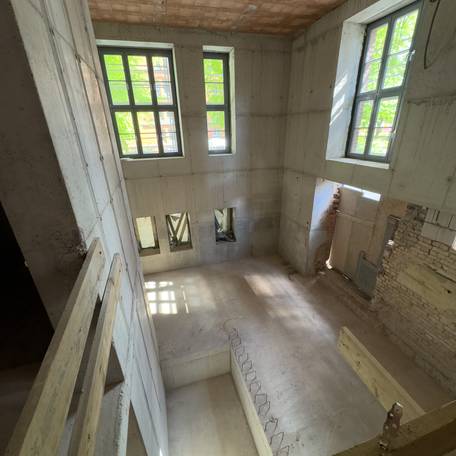 das neue Foyer im Rohbau © 2025 Christian Hoffmann (Finanzministerium M-V / sbl-mv)