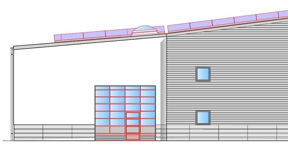 Zeichnerische Darstellung Ansicht - Anbau links, mit weißer Fassade © 2025 Bathel Planungsbüro GmbH