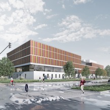 Visualisierung - so wird sich der Forschungsneubau nach Fertigstellung präsentieren © 2025 MHB Rostock