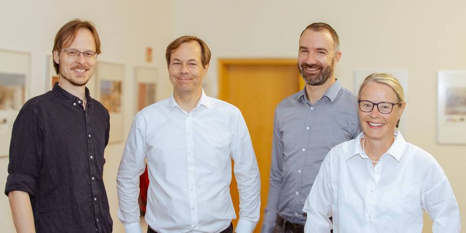 von links: Tobias Helm, Andreas Freiheit, Benjamin Kroll und Susanne Dahmen © 2025 Christian Hoffmann (SBL-MV / Ministerium für Finanzen und Digitalisierung MV)