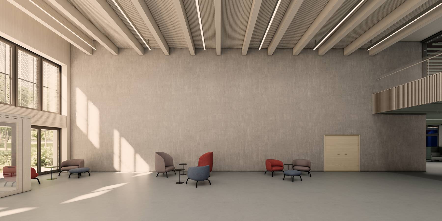 Visualisierung Wand im Nebenfoyer © 2024 Sauerbruch Hutton