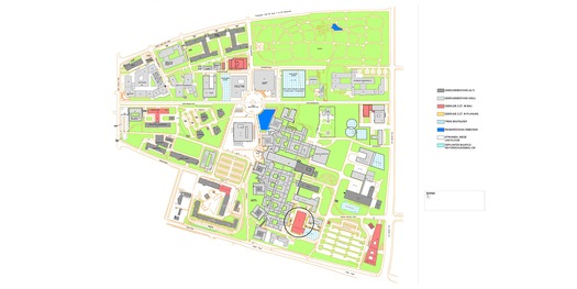 Masterplan Campus Berthold-Beitz-Platz mit Markierung Standort Ersatzneubau (Stand Februar 2026) © 2026 SBL Greifswald