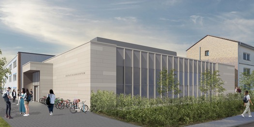 Visualisierung - so wird sich das neue digitale Bildungszentrum nach dem Umbau der alten Mensa präsentieren © 2024 fmra frank . milenz . rabenseifner . architekten Part mbB, Greifswald