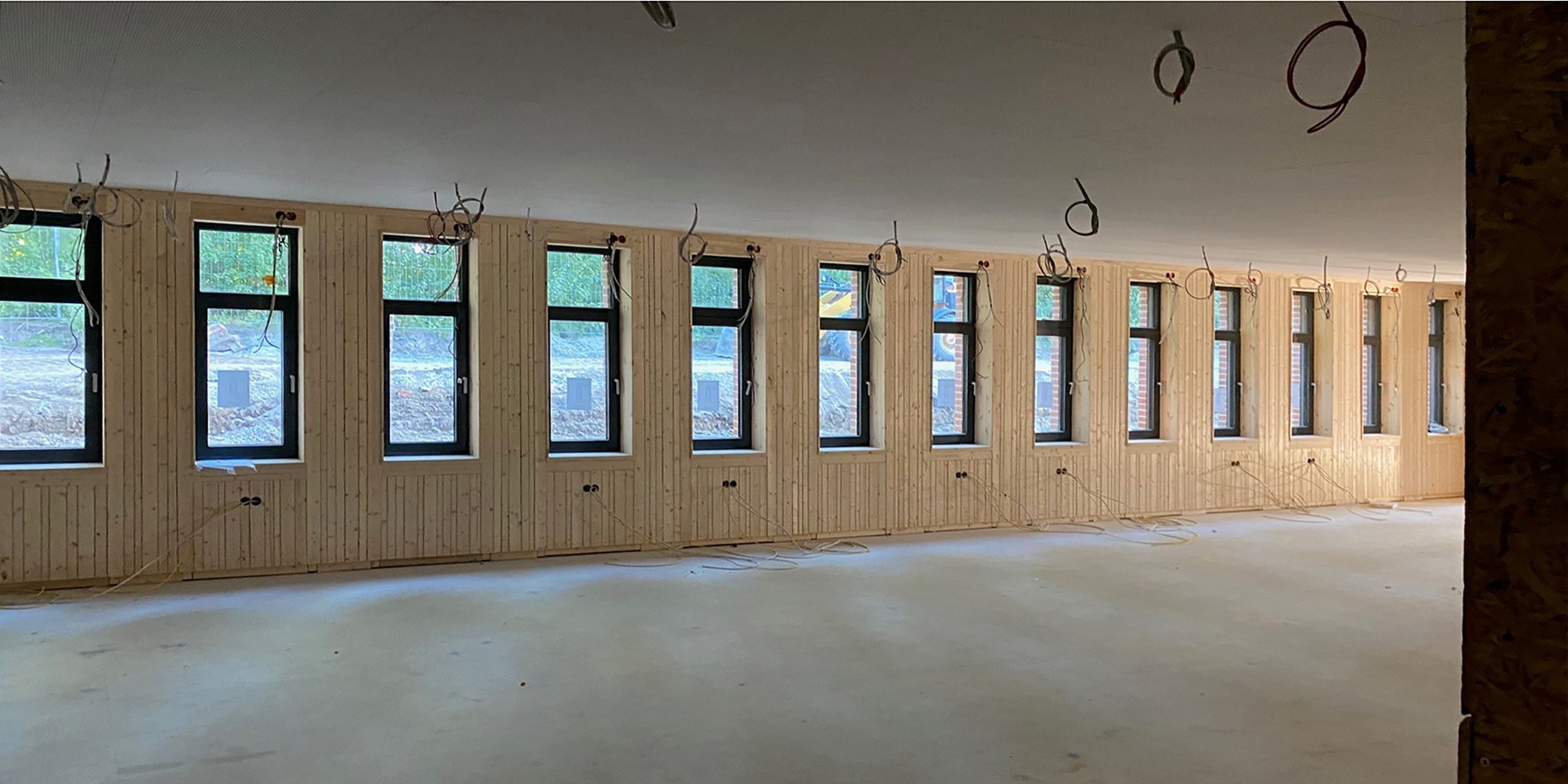 Blick in den zukünftigen Freihandbereich im Untergeschoss des Neubaus - Bautenstand Oktober 2025 © 2025 SBL Greifswald