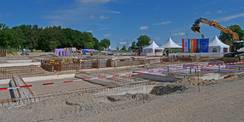 Blick auf das Baufeld: Hier entsteht derzeit die neue Raumschießanlage. © 2026 SBL Neubrandenburg
