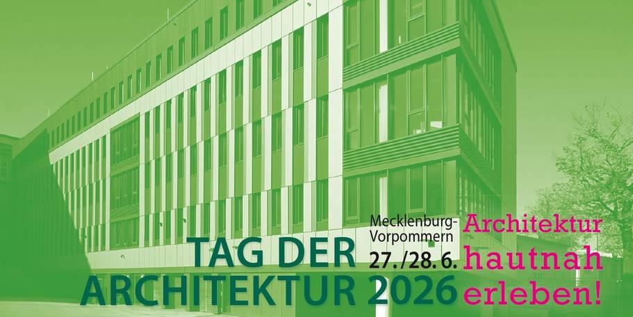 Behördenzentrum Blücherstraße in Rostock - dort finden zwei Führungen statt. Melden Sie sich gern dafür an! © 2026 Architektenkammer MV