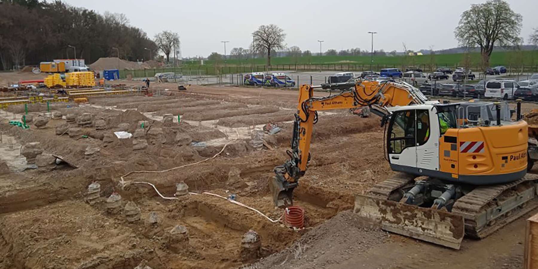 Vorbereitungsmaßnahmen für die Gründung der Fundamente, April 2026 © 2026 SBL Neubrandenburg