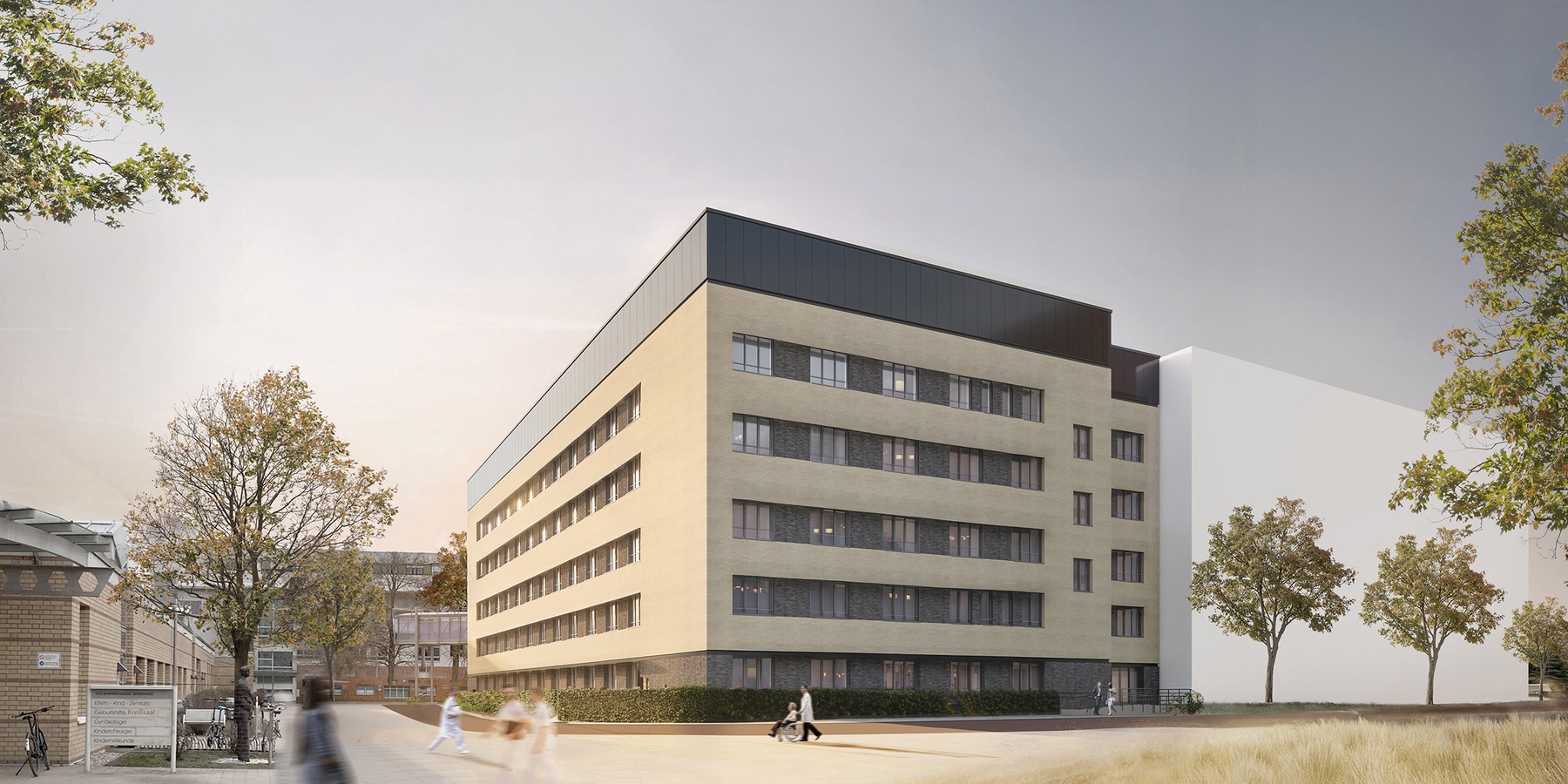 Visualisierung des Klinikneubaus © 2025 Schmieder Dau Architekten BDA, Kiel