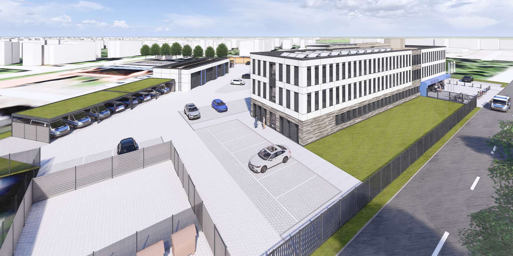 Polizeigebäude Güstrow Übersicht © buttler architekten GmbH