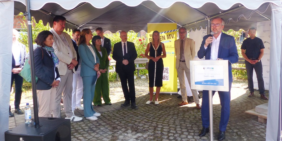 Grußwort des Ministers für Finanzen und Digitalisierung des Landes Mecklenburg-Vorpommern, Dr. Heiko Geue © 2026 SBL Greifswald