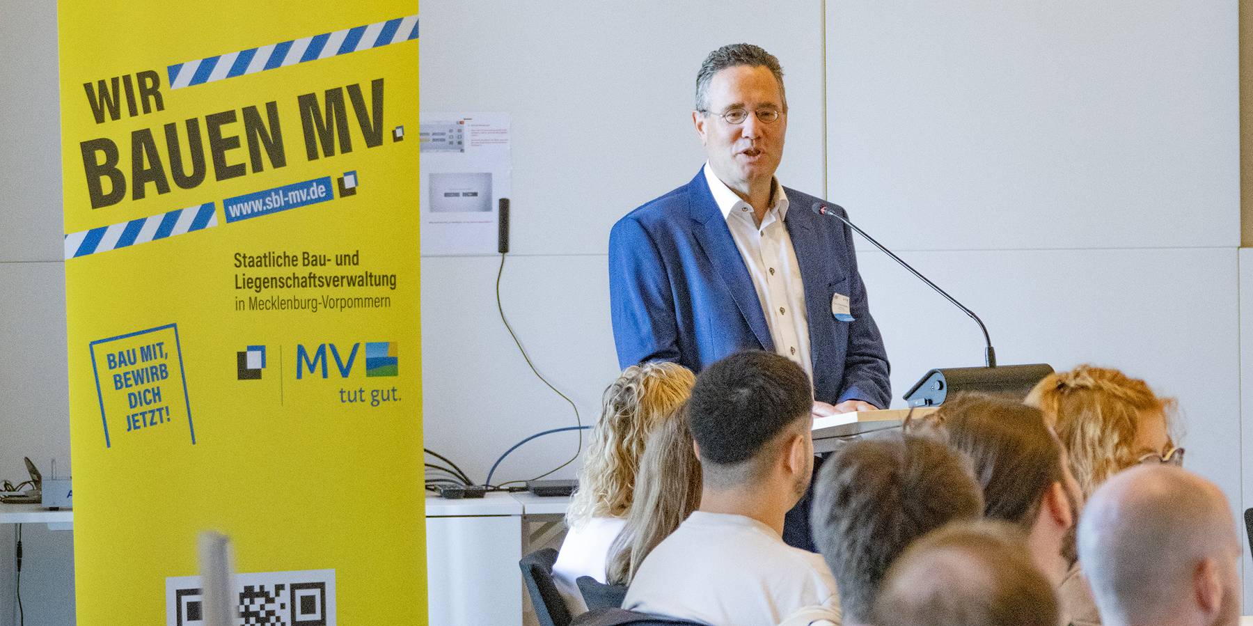Dr.-Ing. Görres Grenzdörffer von der Universität Rostock zur KI in der Bauunterhaltung. © 2026 Christian Hoffmann (SBL-MV / Ministerium für Finanzen und Digitalisierung MV)