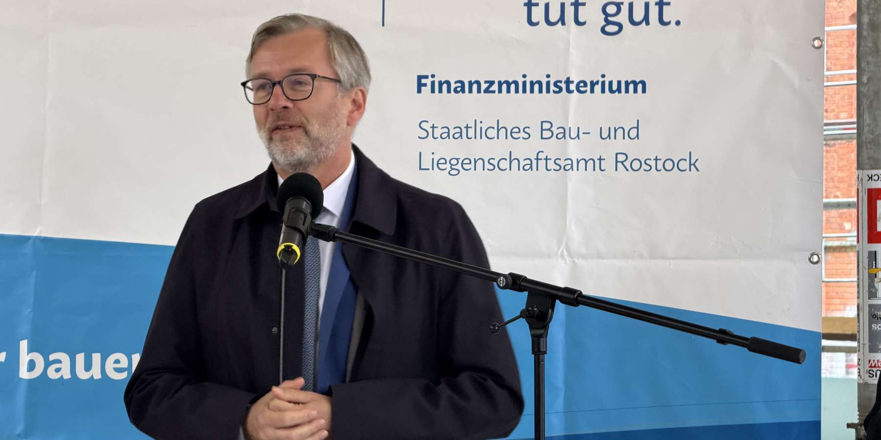 Grußwort des Ministers für Finanzen und Digitalisierung Herrn Dr. Heiko Geue. © 2026 SBL Rostock