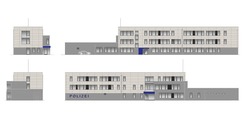 Ansichten nach aktuellem Planstand - diese werden im Zuge der AFU-Planung an die tatsächliche Standortsituation angepasst © 2026 SBL Schwerin